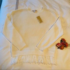 NWT Michael Kors Fringe Knit Sweater XS